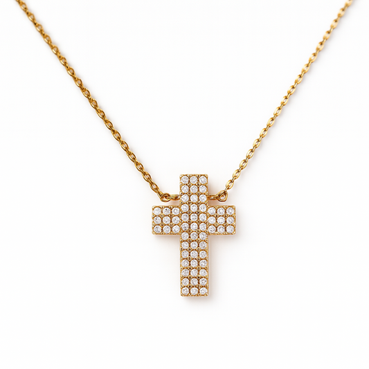 PAVE CROSS NECKLACE