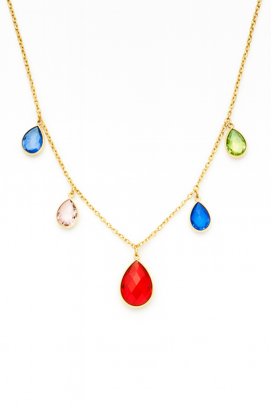 COLORED DROP NECKLACE
