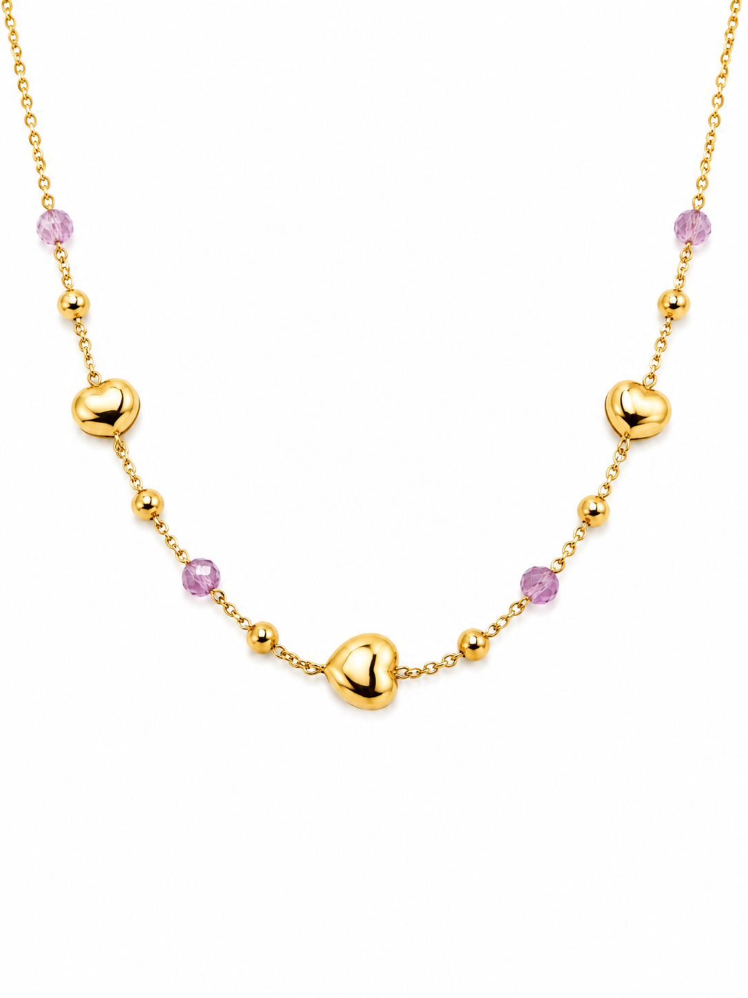 COLLANA CUORICINI PERLINE