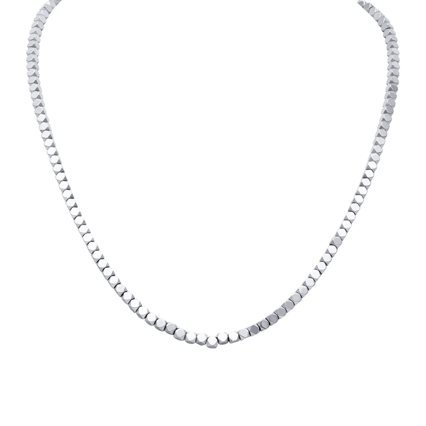 COLLANA TRECCIA CUBETTI