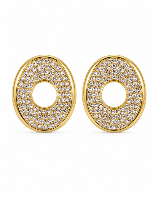 ORECCHINI OVAL PAVE'