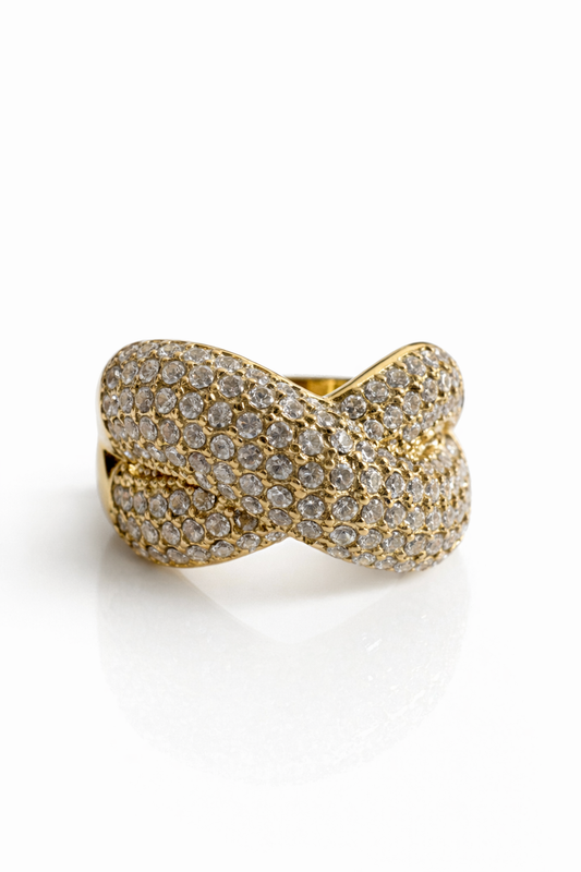 ANELLO INRECCIATO ZIRCONI