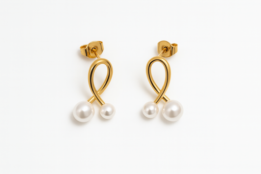 ORECCHINI DOPPIA PERLA
