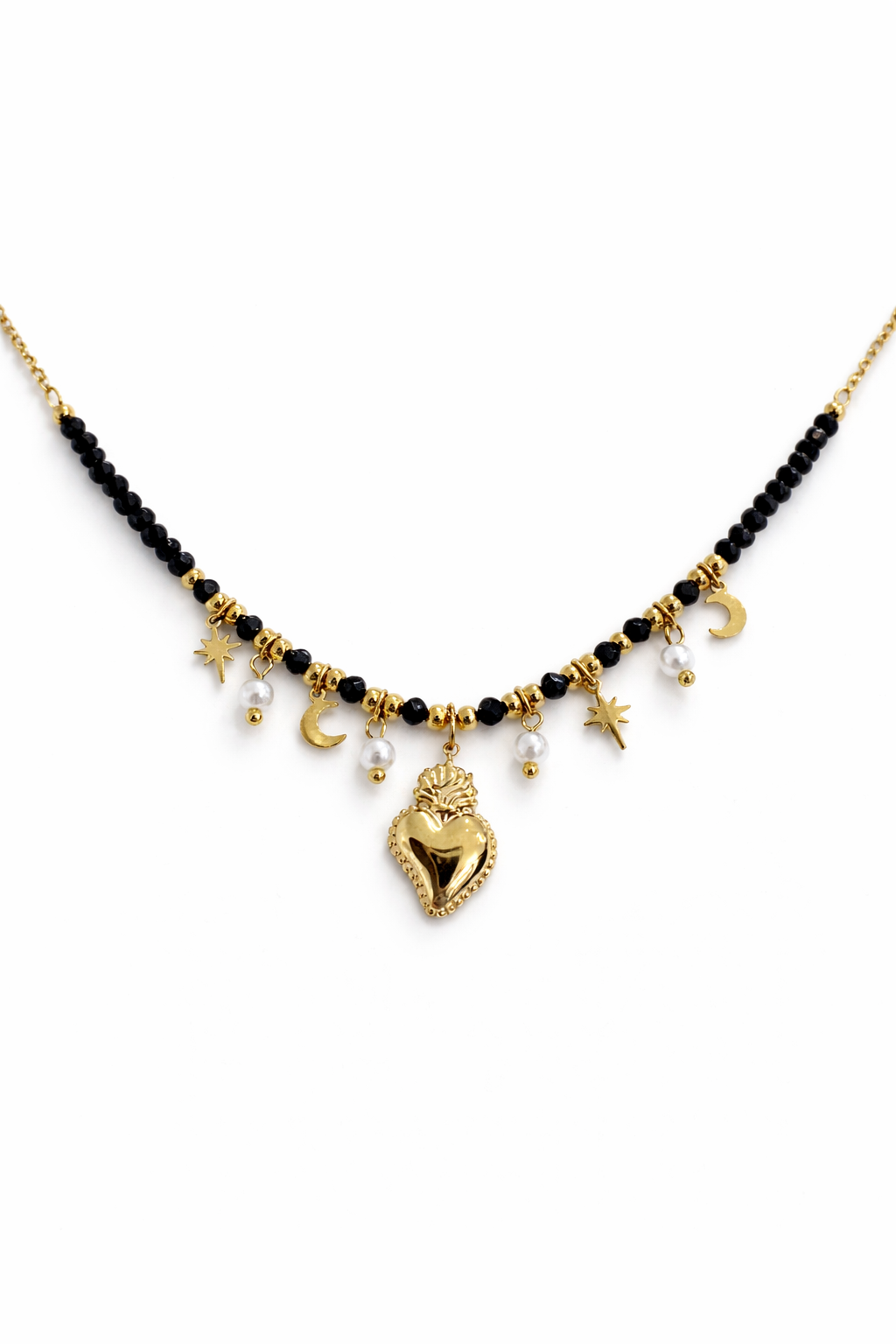 COLLANA PERLINE CUORE SACRO