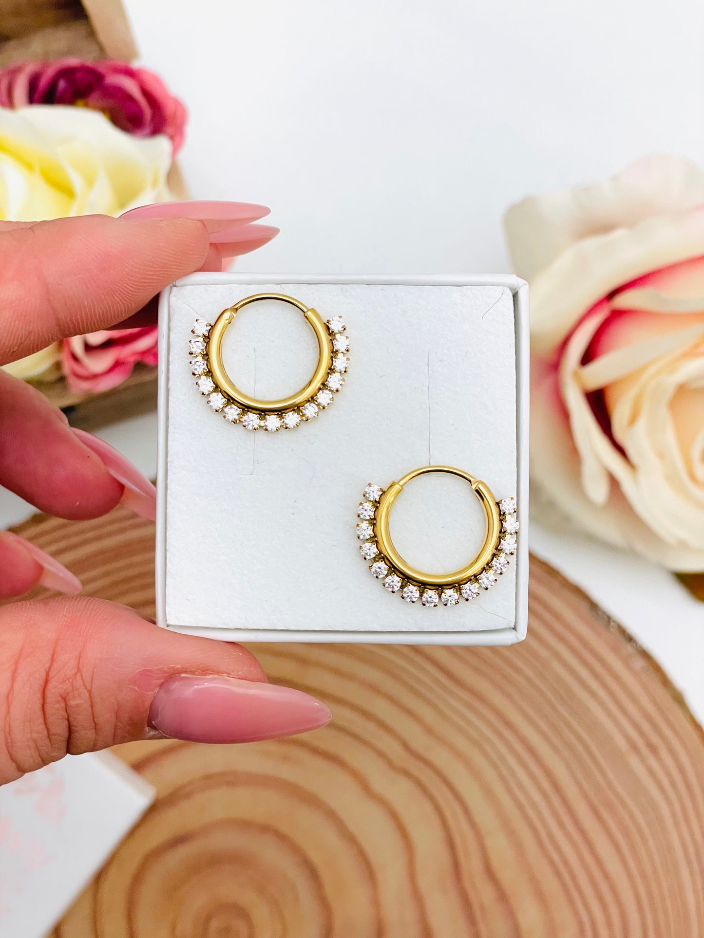 ZIRCONIA HOOPS EARRINGS