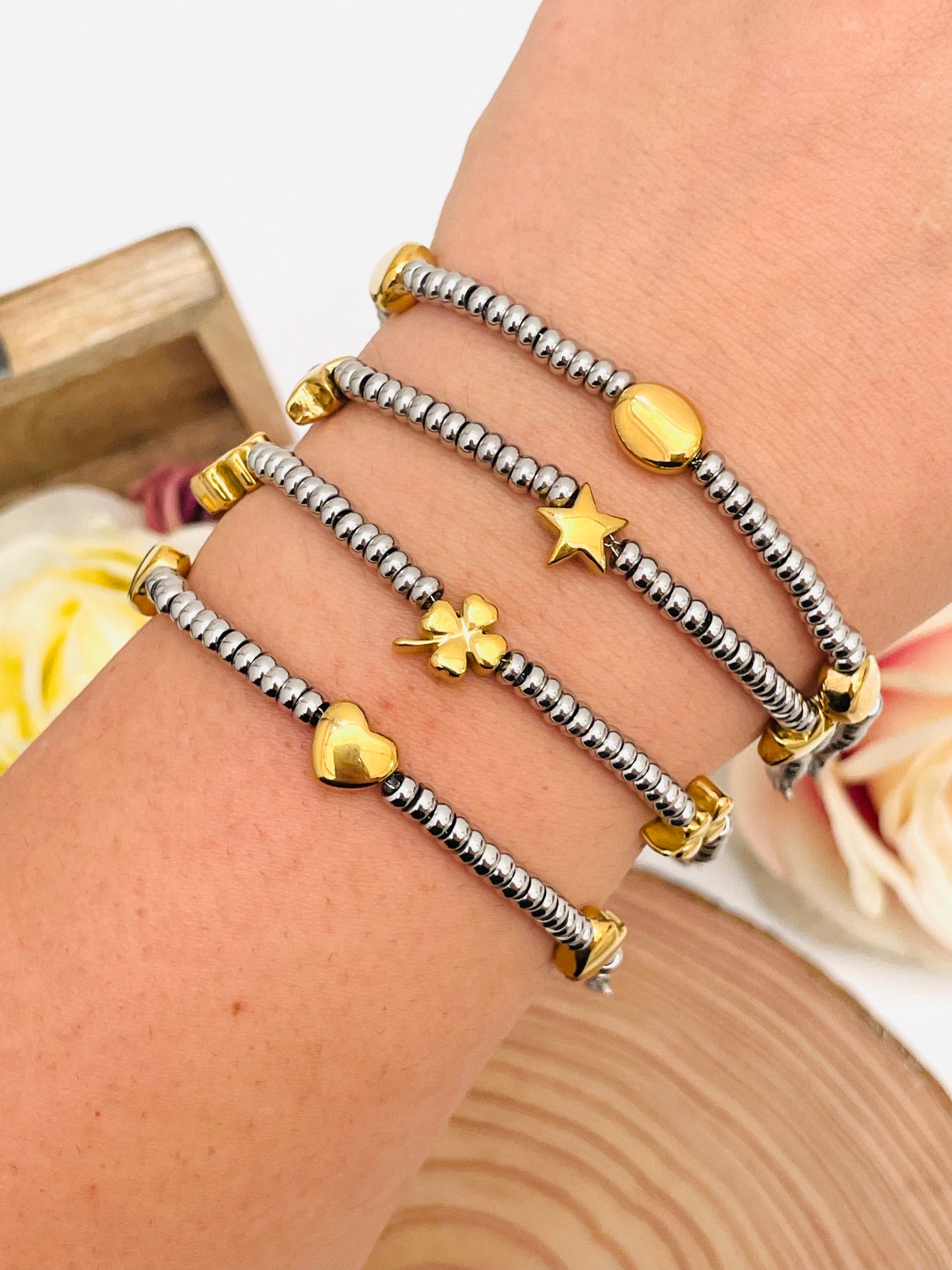 TWO-TONE RONDELLE BRACELET