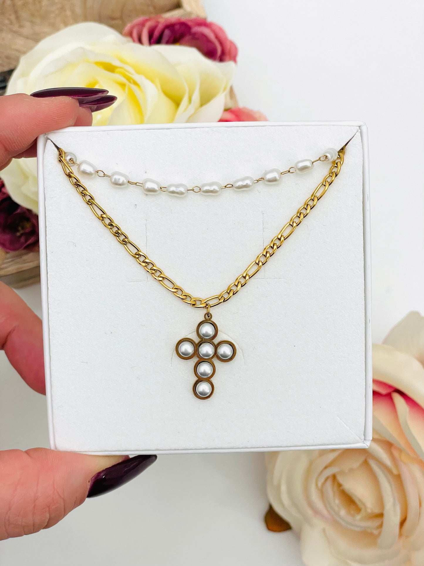 DOUBLE CROSS NECKLACE