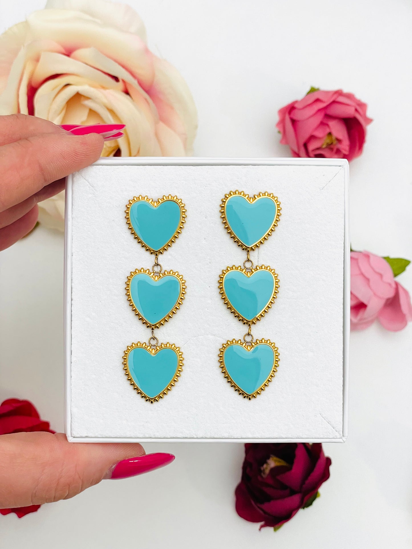 ENAMEL HEART EARRINGS