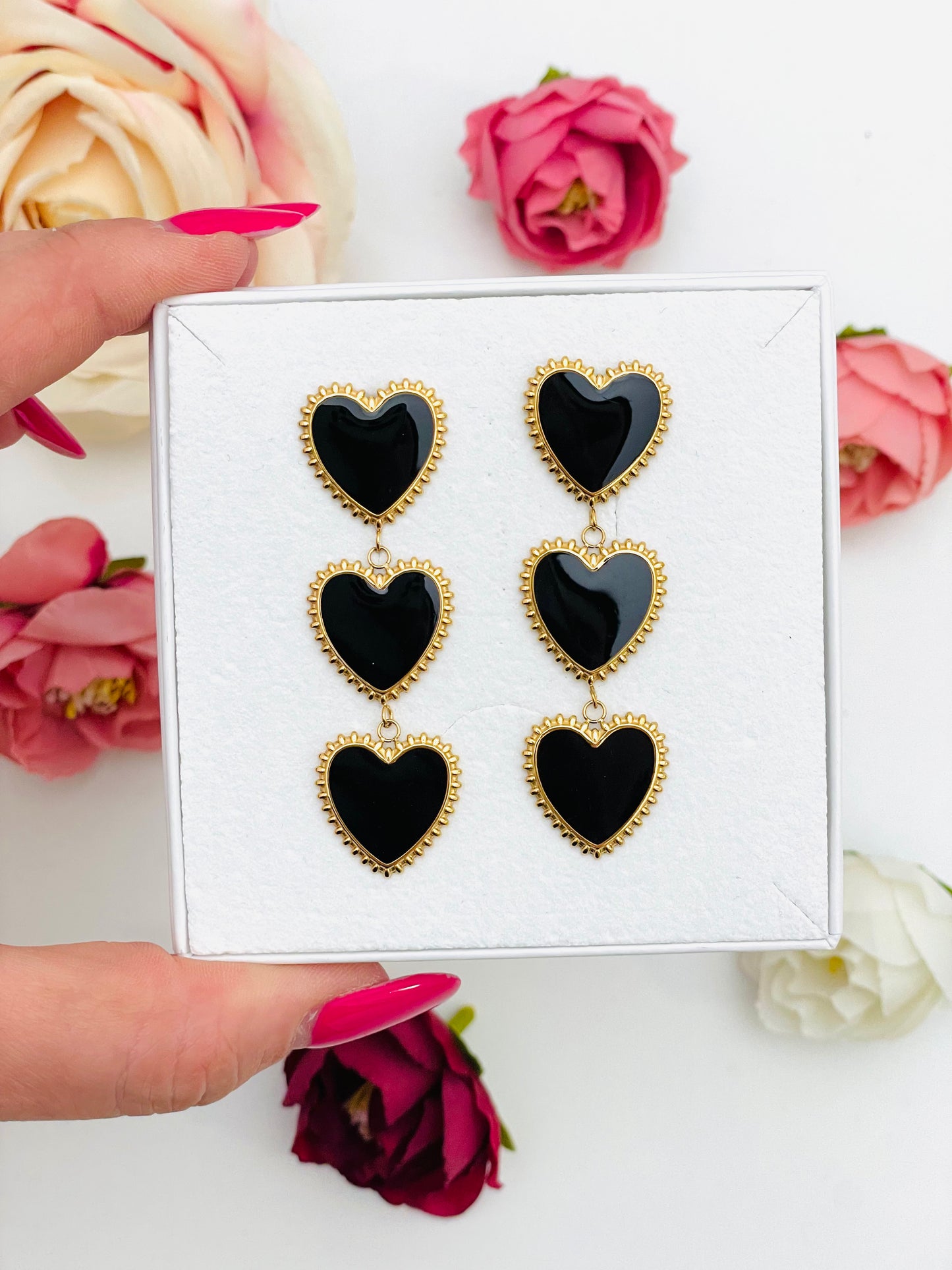 ENAMEL HEART EARRINGS