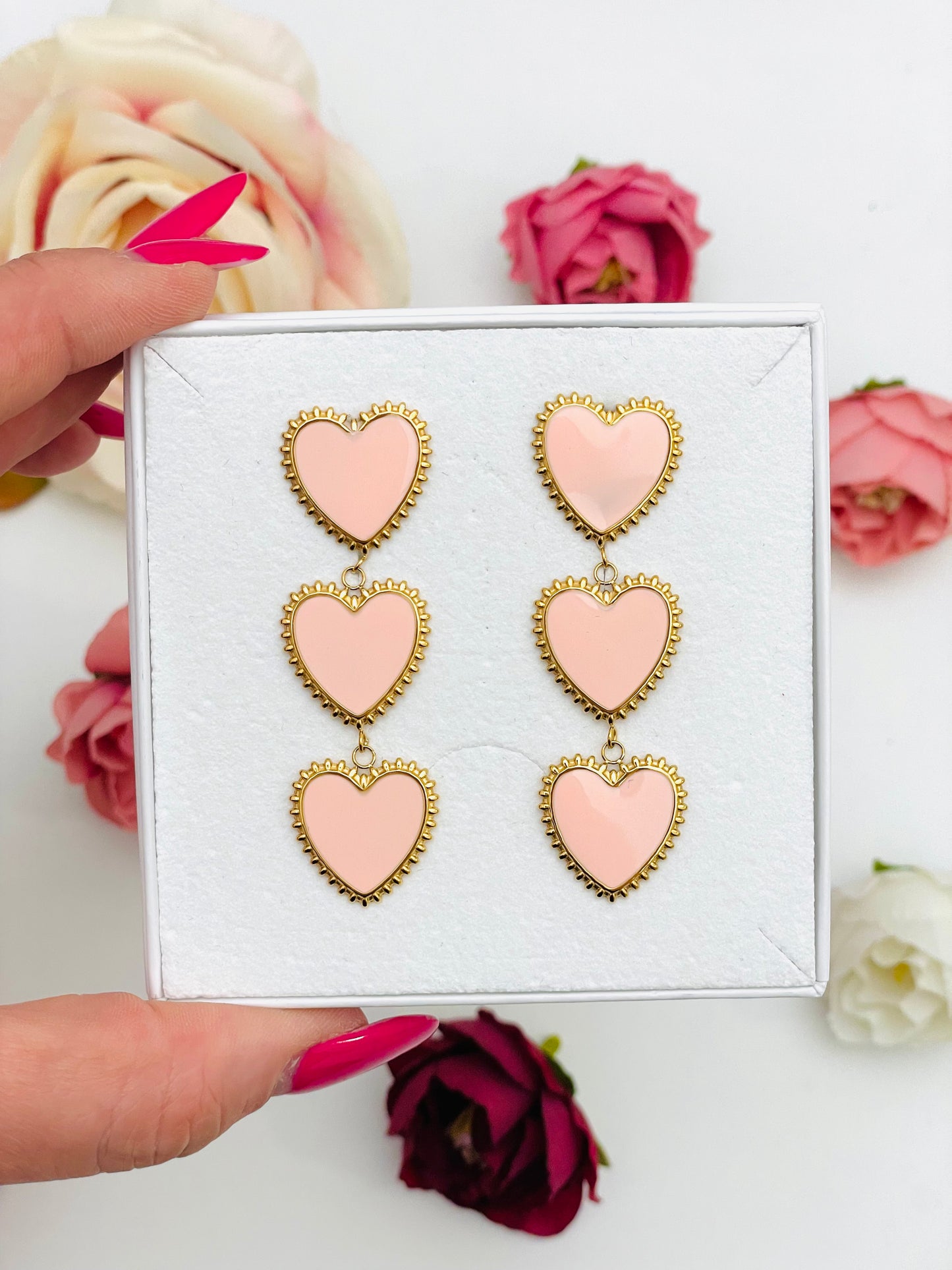 ENAMEL HEART EARRINGS