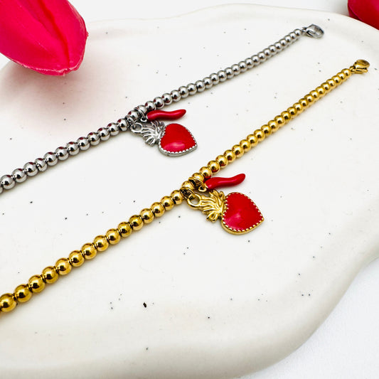 BRACCIALE CUORE SACRO CORNETTO