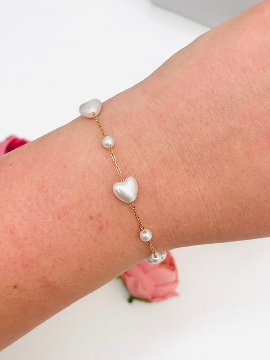 BRACCIALE PERLE CUORI