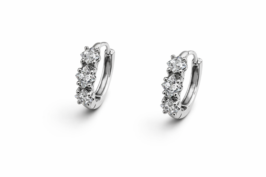 ORECCHINI HOOPS TRE ZIRCONI