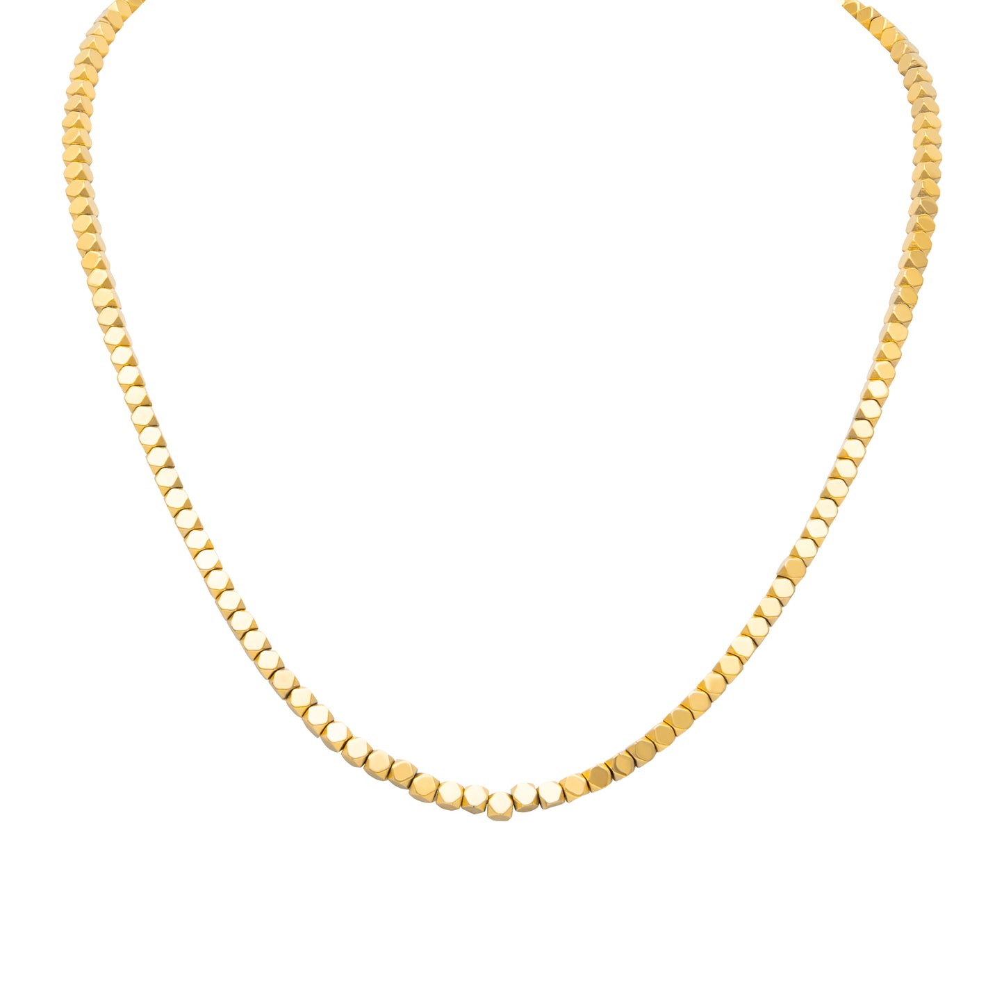 COLLANA TRECCIA CUBETTI