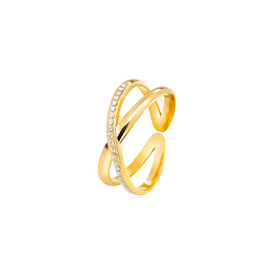 ANELLO INTRECCIO ZIRCONI