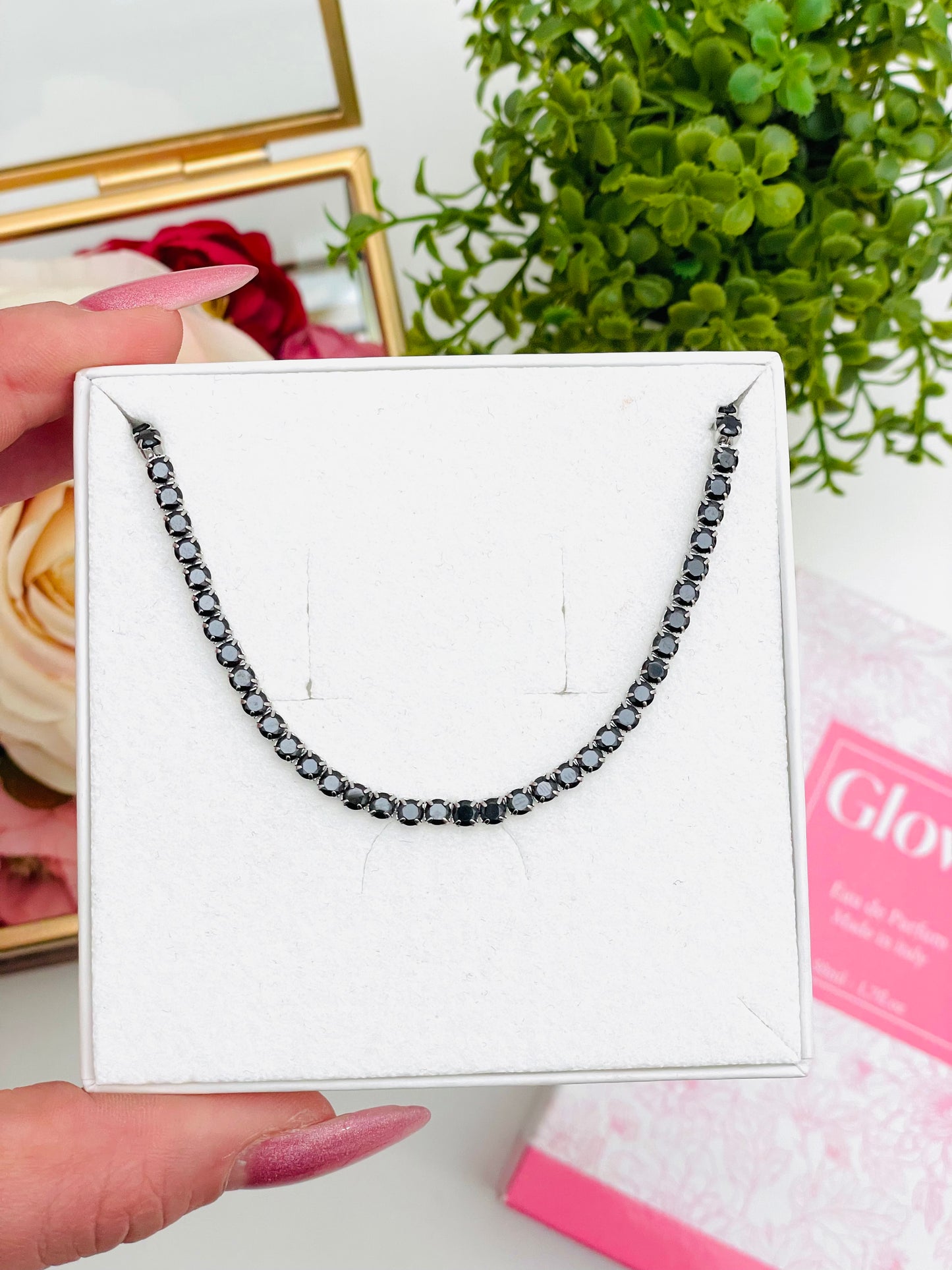 BLACK TENNIS NECKLACE