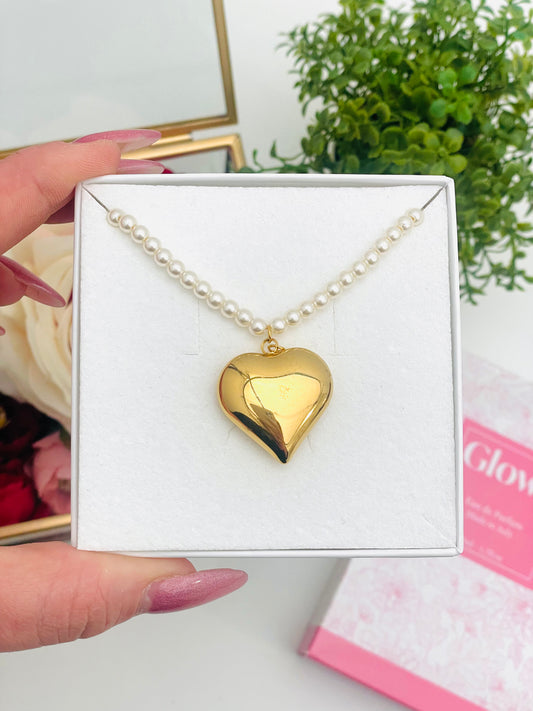 BIG HEART PEARL NECKLACE