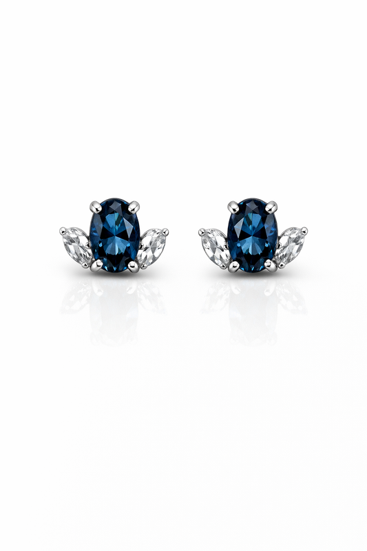 ORECCHINI TRE PIETRE BLU