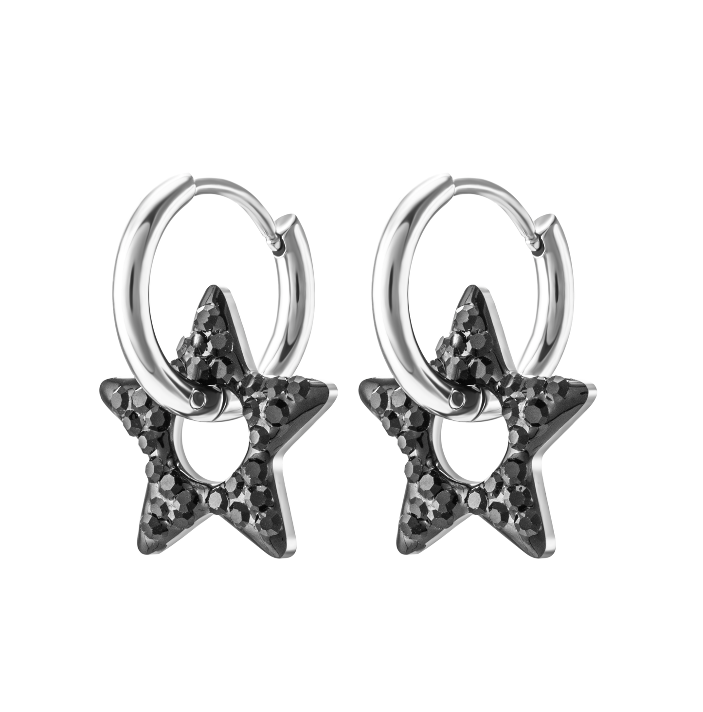 BLACK STARS EARRINGS