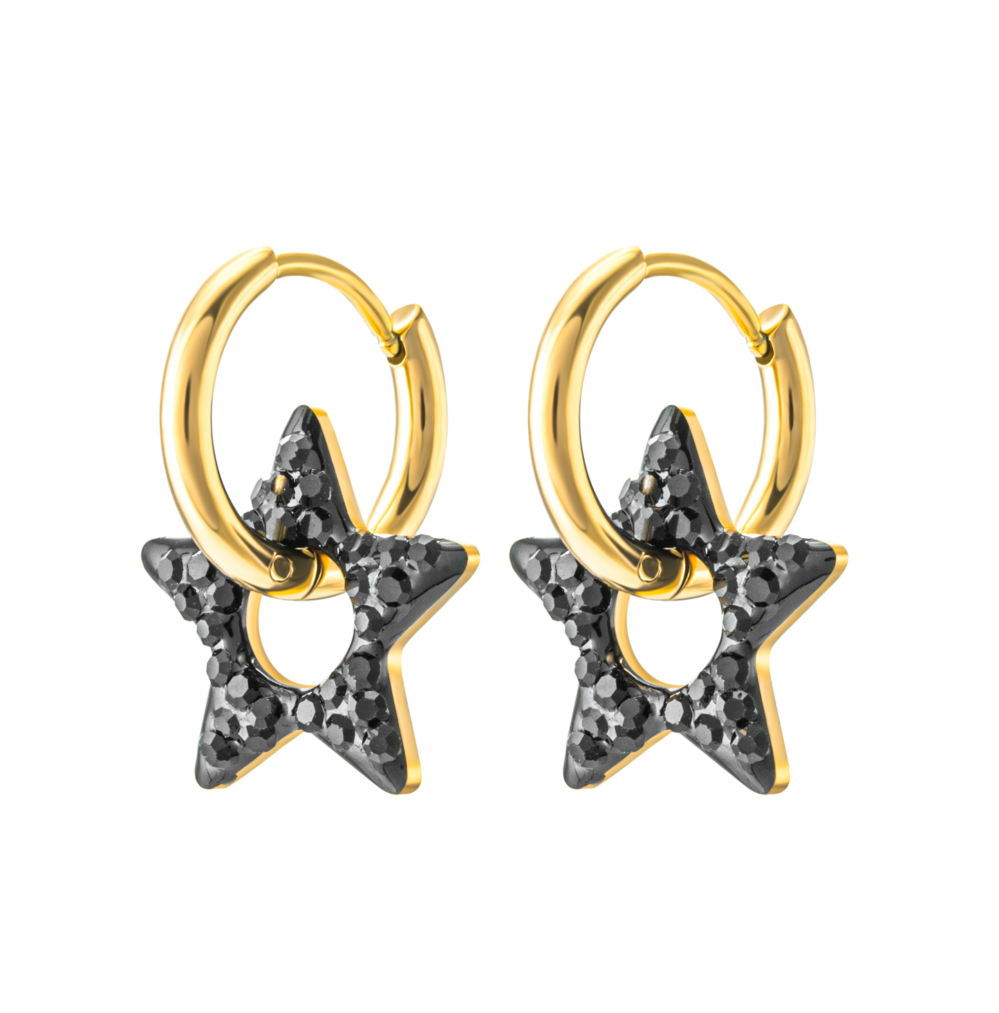 BLACK STARS EARRINGS