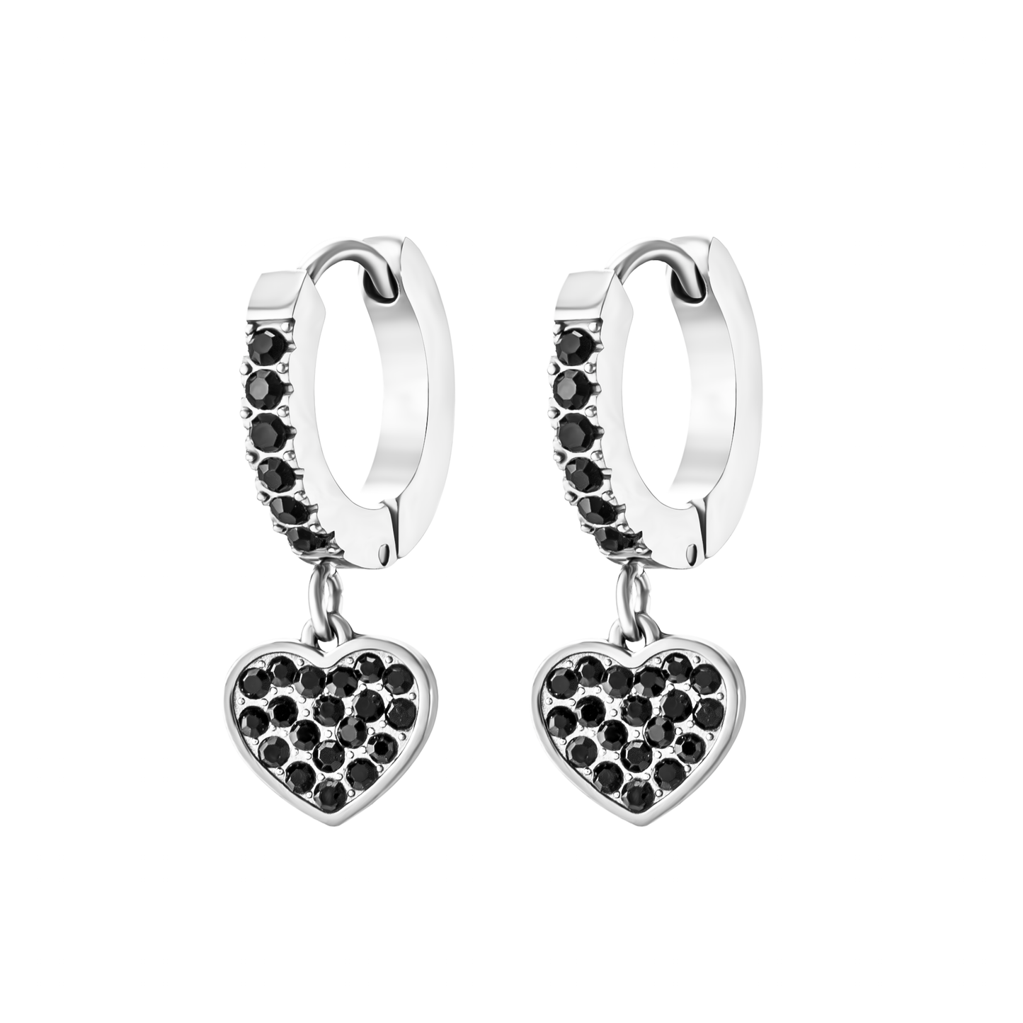 BLACK HEARTS EARRINGS