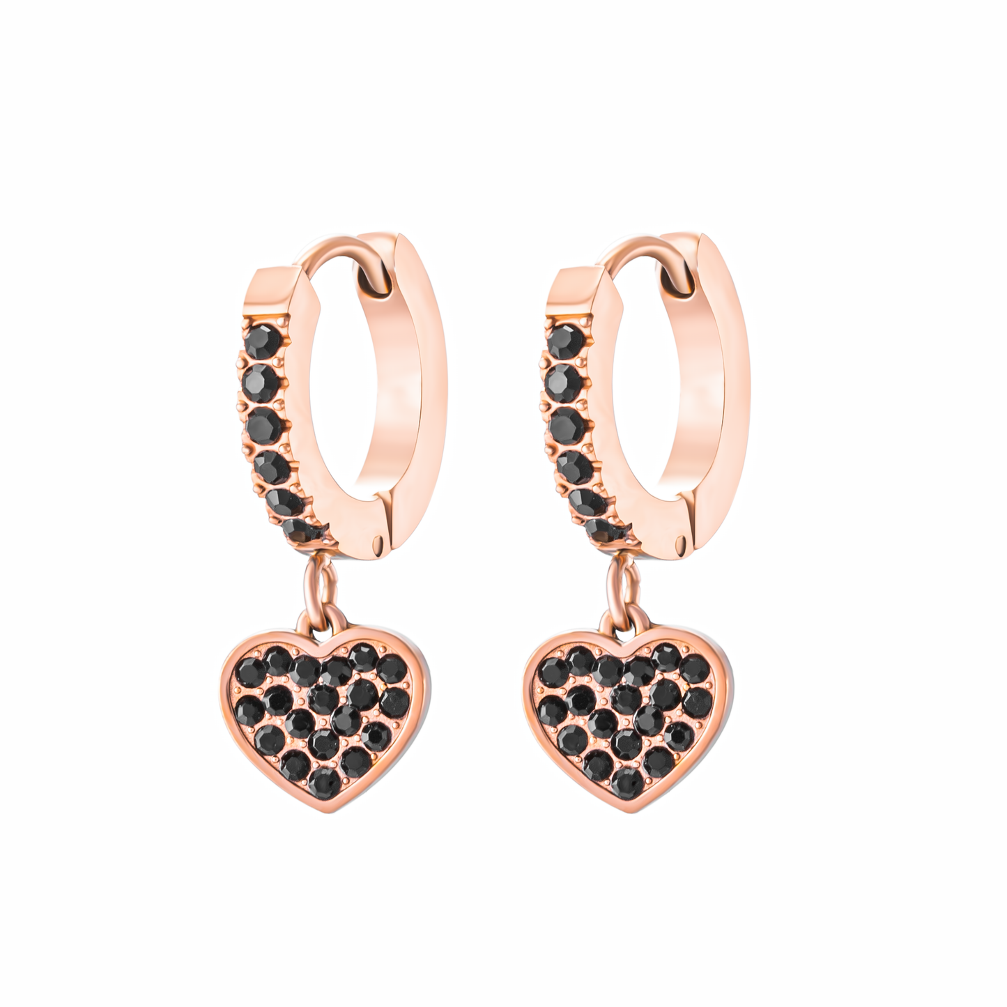 ORECCHINI BLACK HEARTS