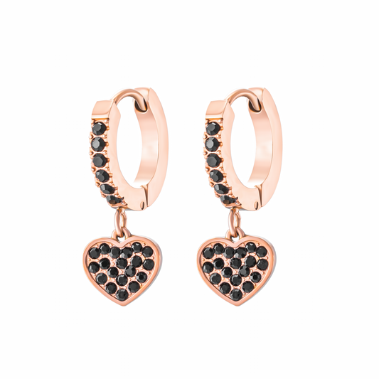 ORECCHINI BLACK HEARTS