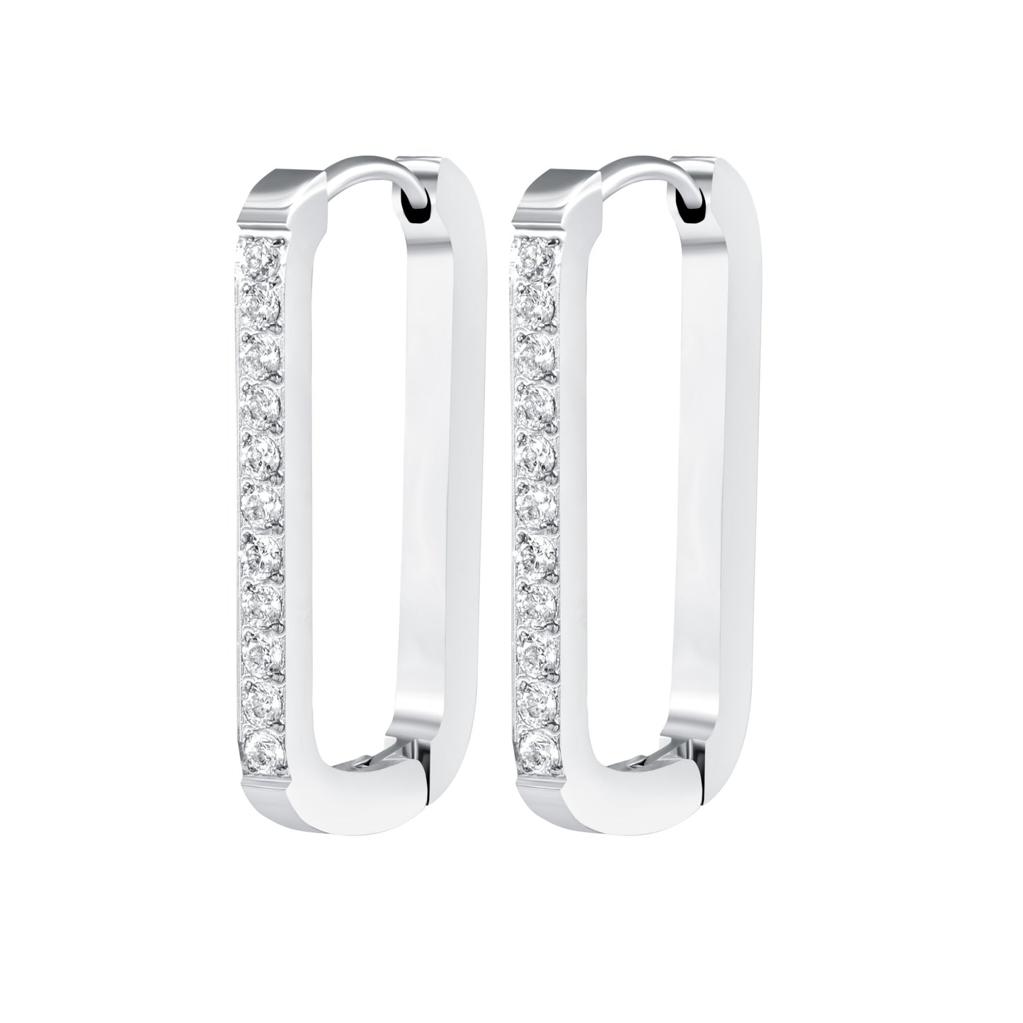 ZIRCONIA BUCKLE EARRINGS