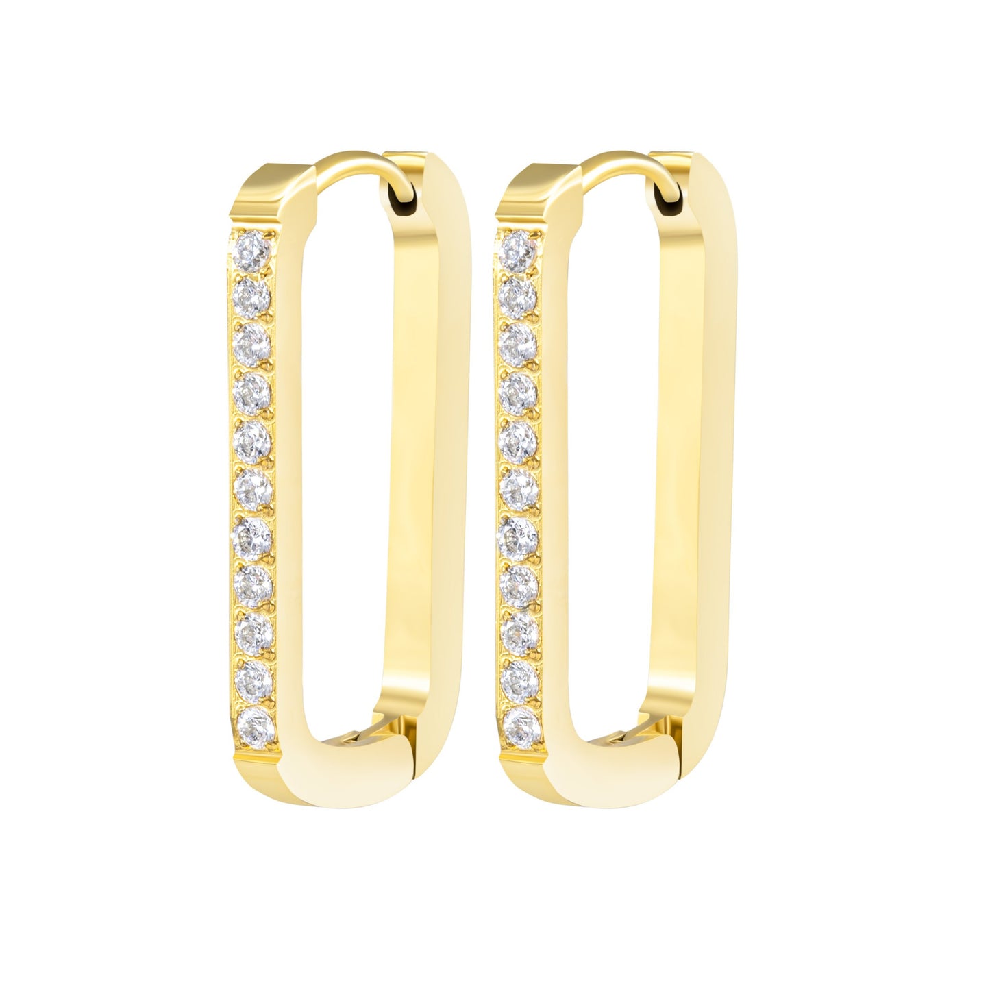 ZIRCONIA BUCKLE EARRINGS