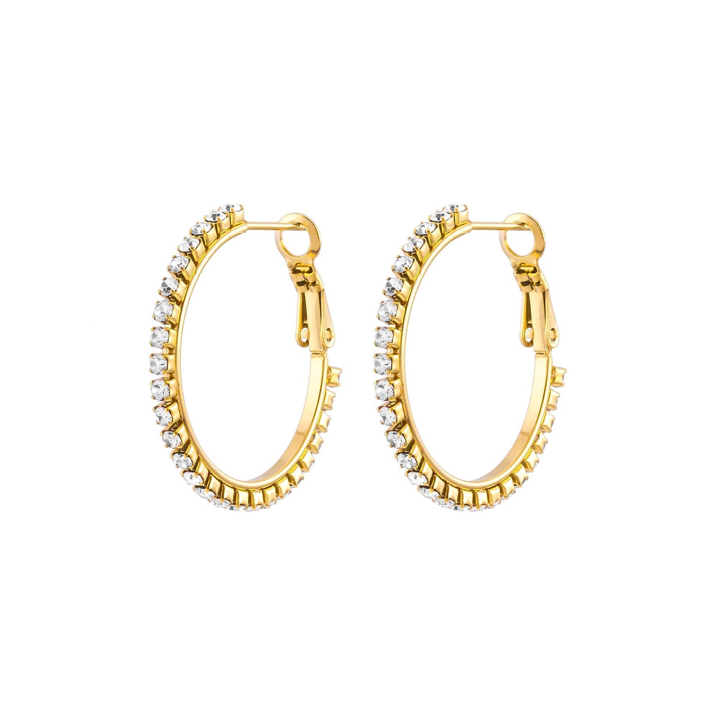 CIRCLE ZIRCONIA EARRINGS