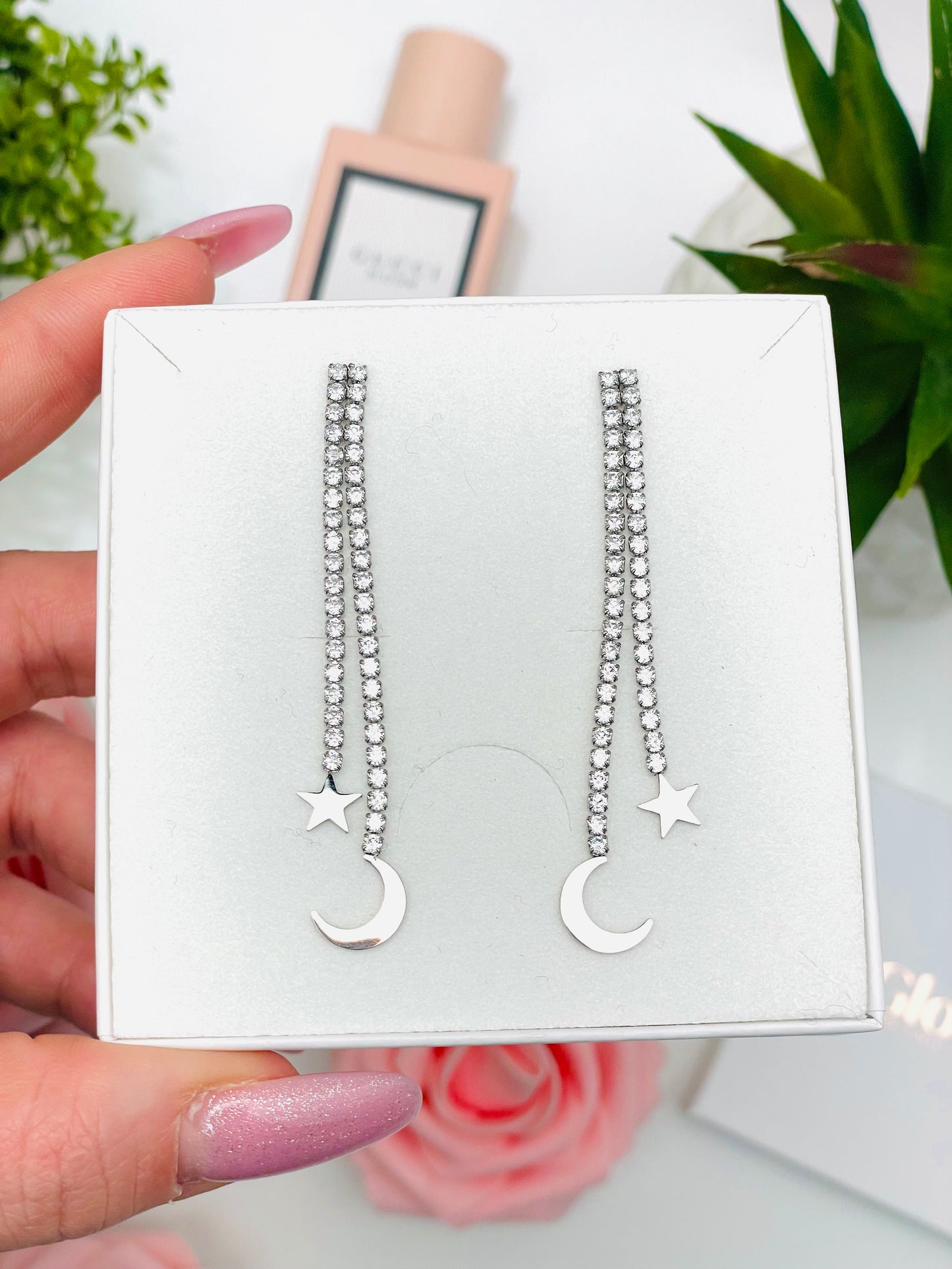 MOON TENNIS EARRINGS