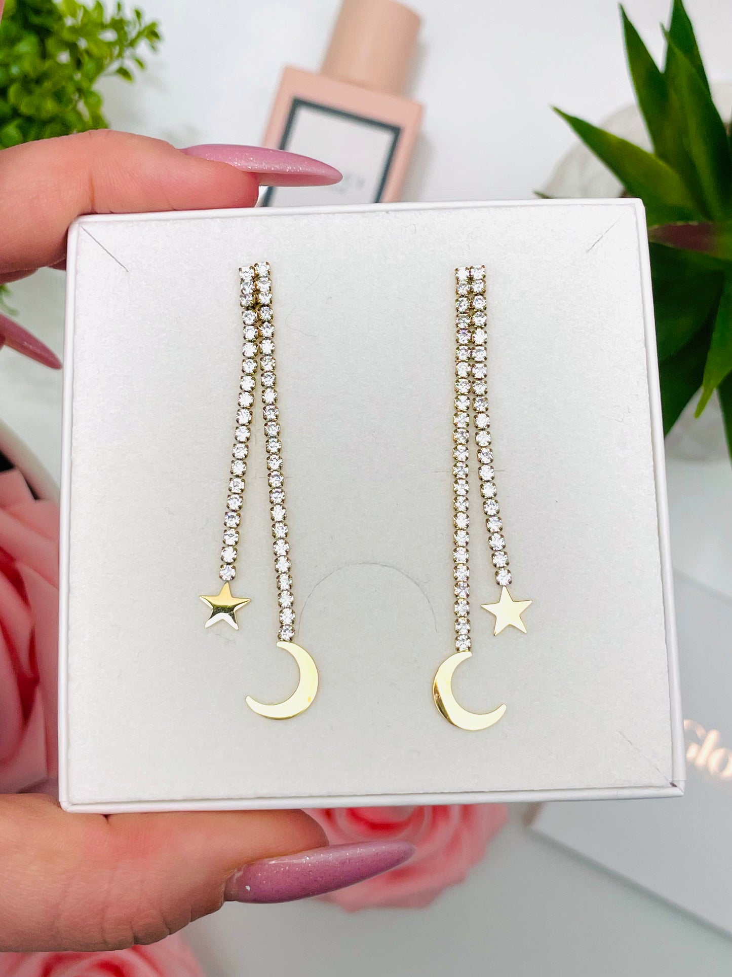 MOON TENNIS EARRINGS