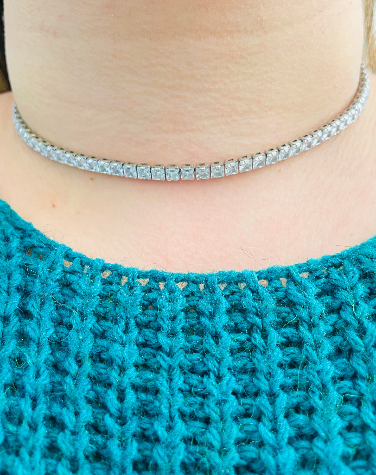 COLLANA CHOKER TENNIS SQUARE