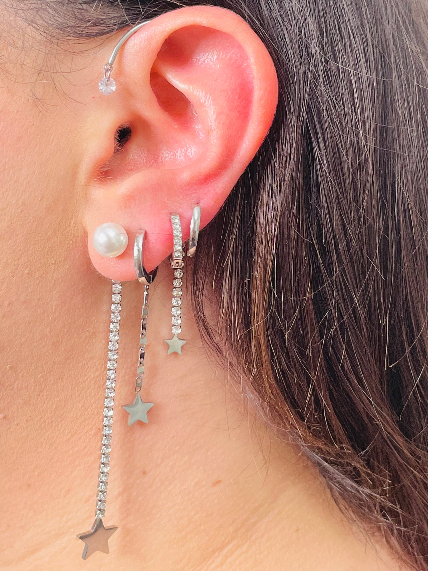 STAR CASCADE SINGLE EARRING