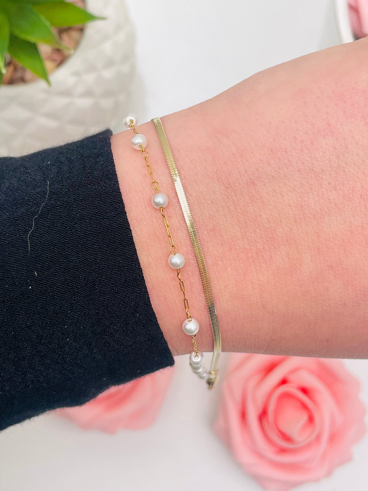 SNAKE PEARL BRACELET