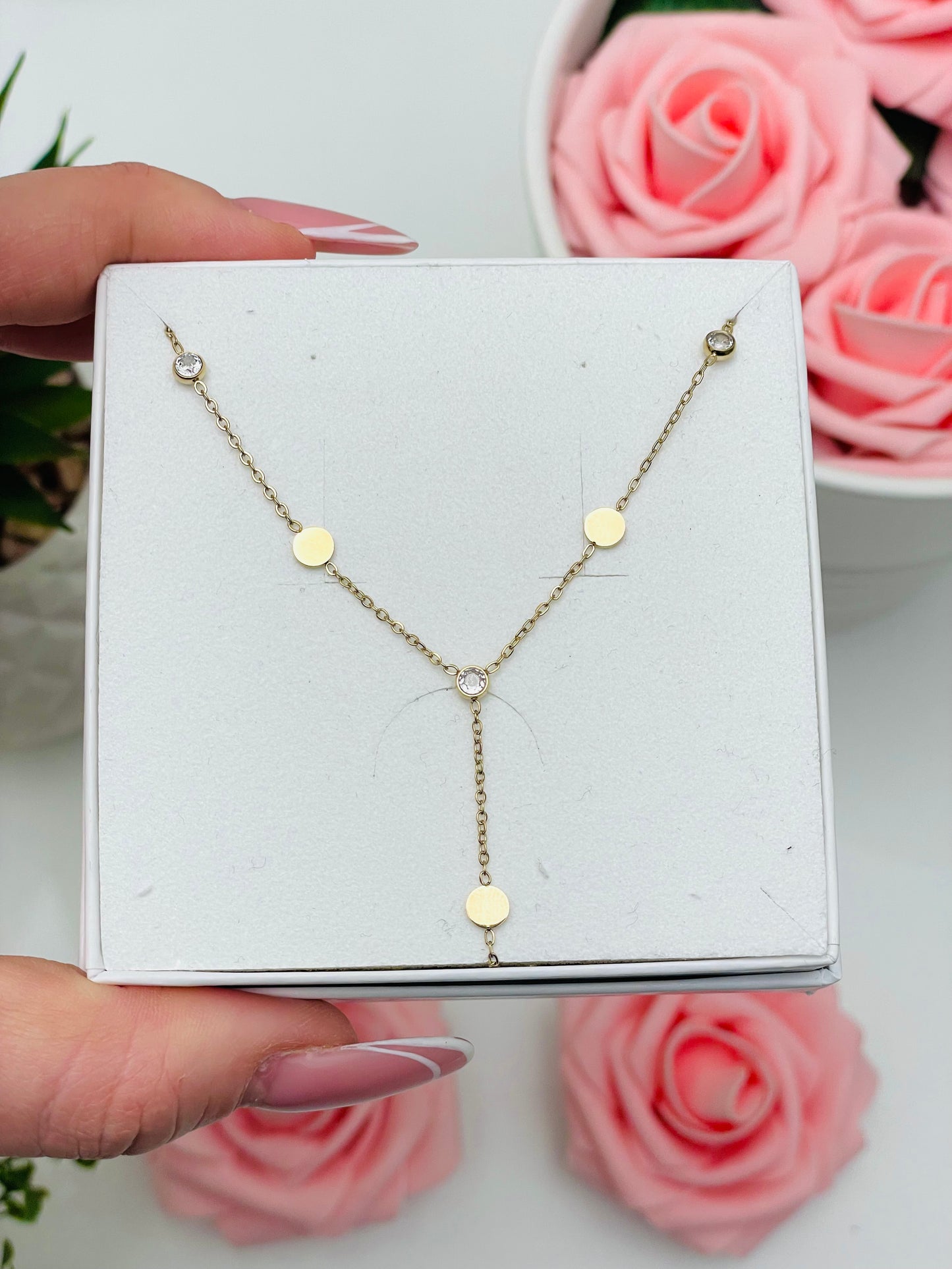 LUX DISK TIE NECKLACE