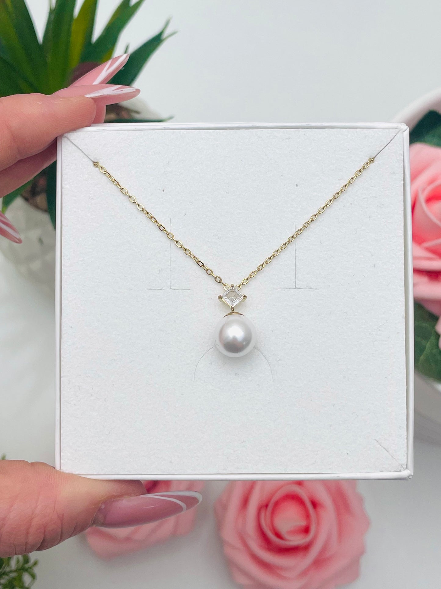 ZIRCON PEARL NECKLACE