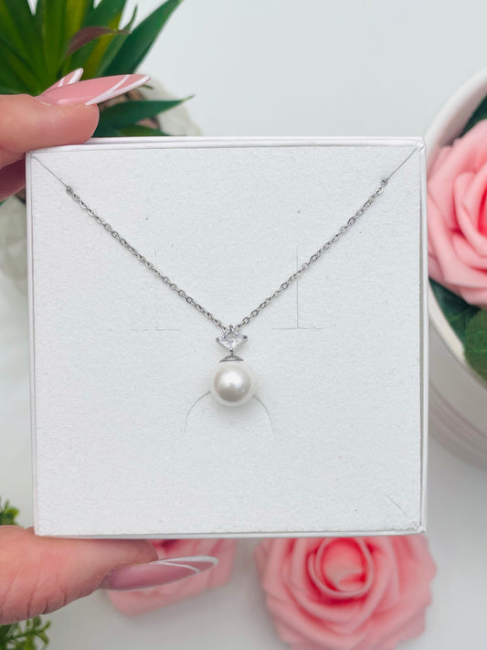 ZIRCON PEARL NECKLACE