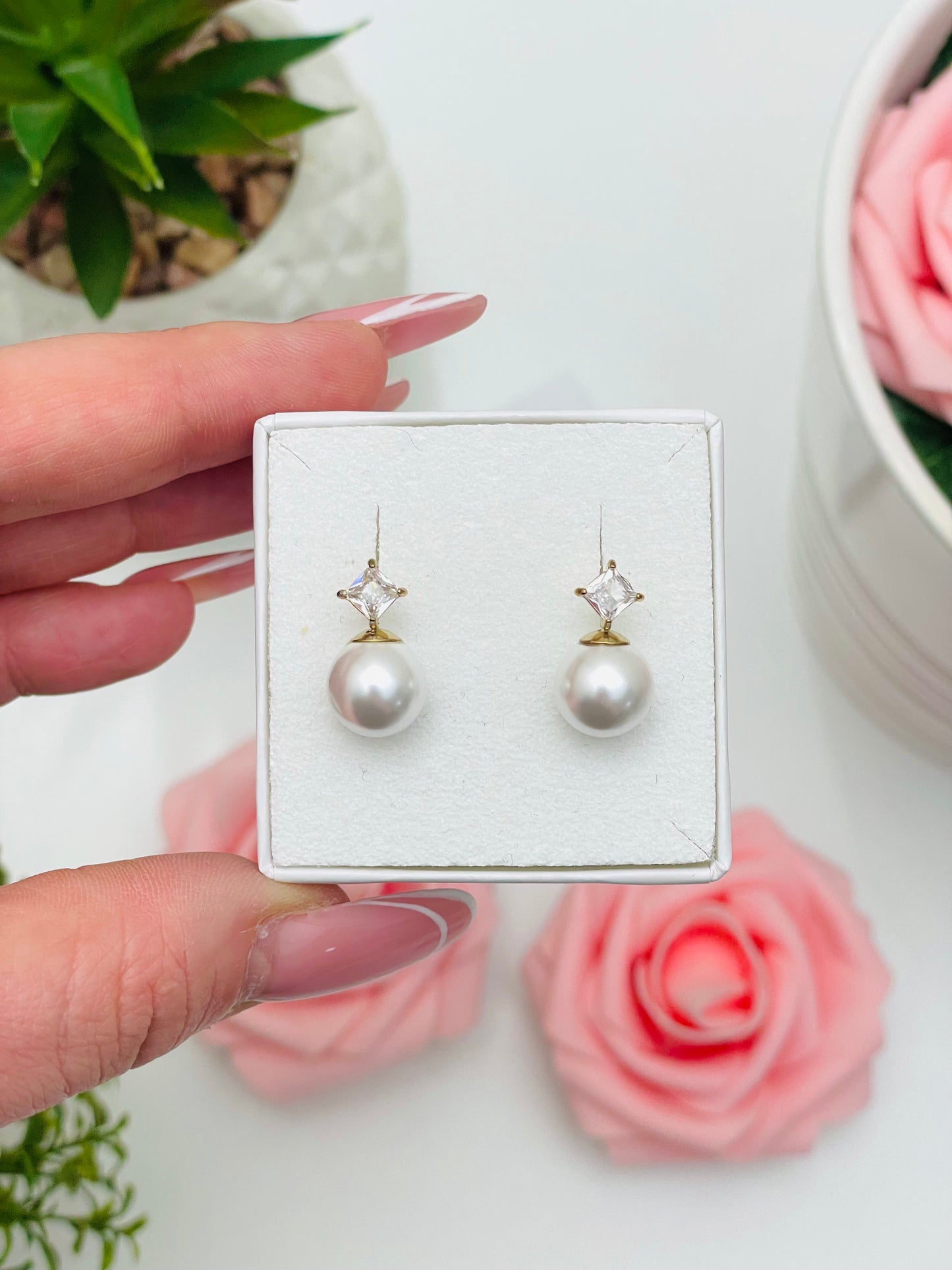 PEARL ZIRCON EARRINGS