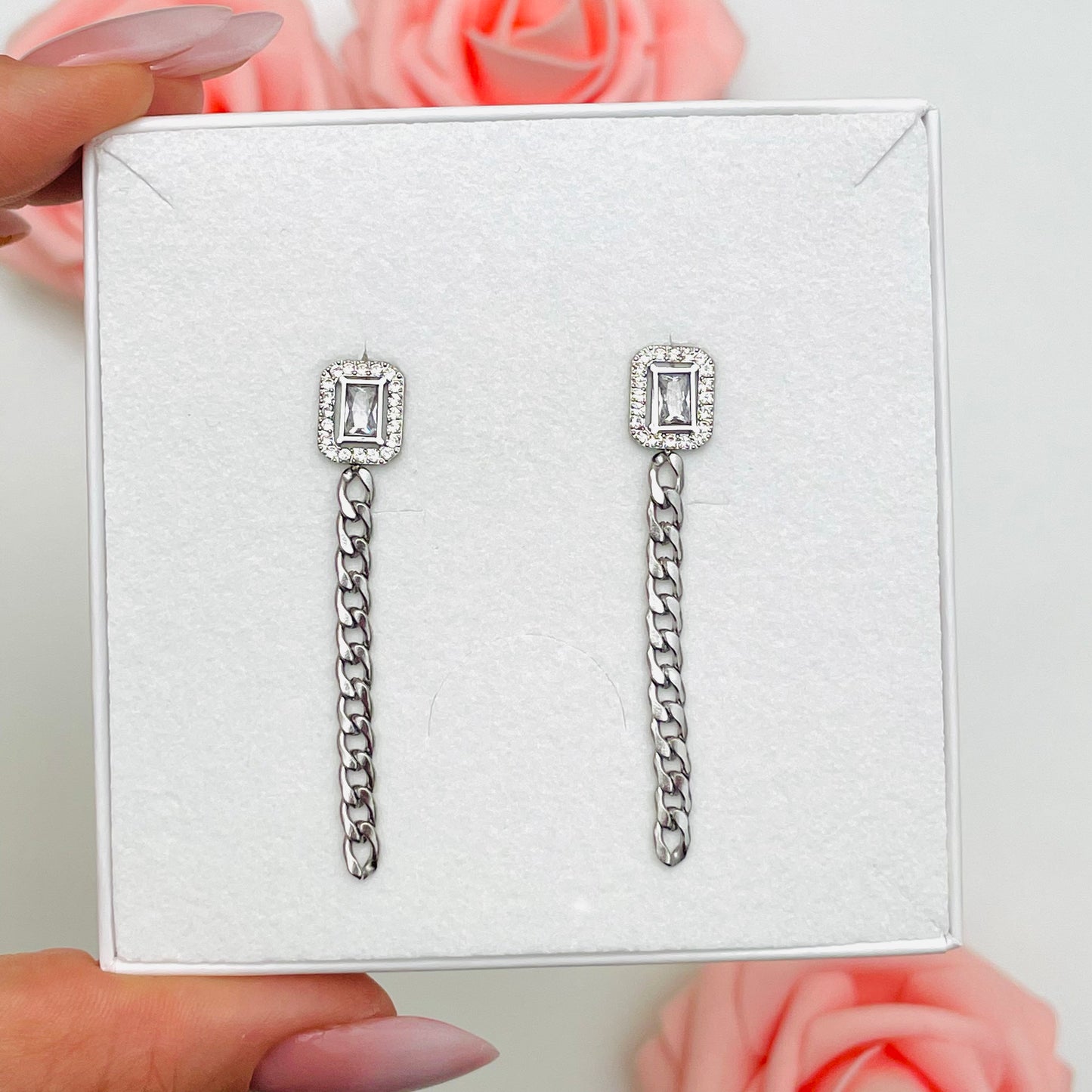 SQUARE GROUMETTE EARRINGS