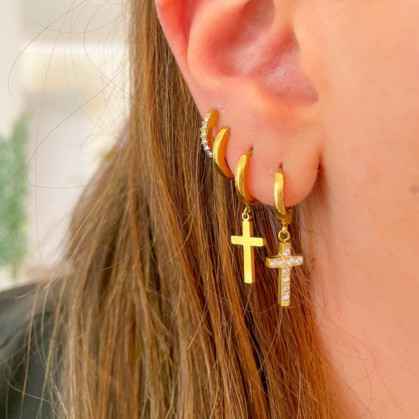 CROSS EARRING SET