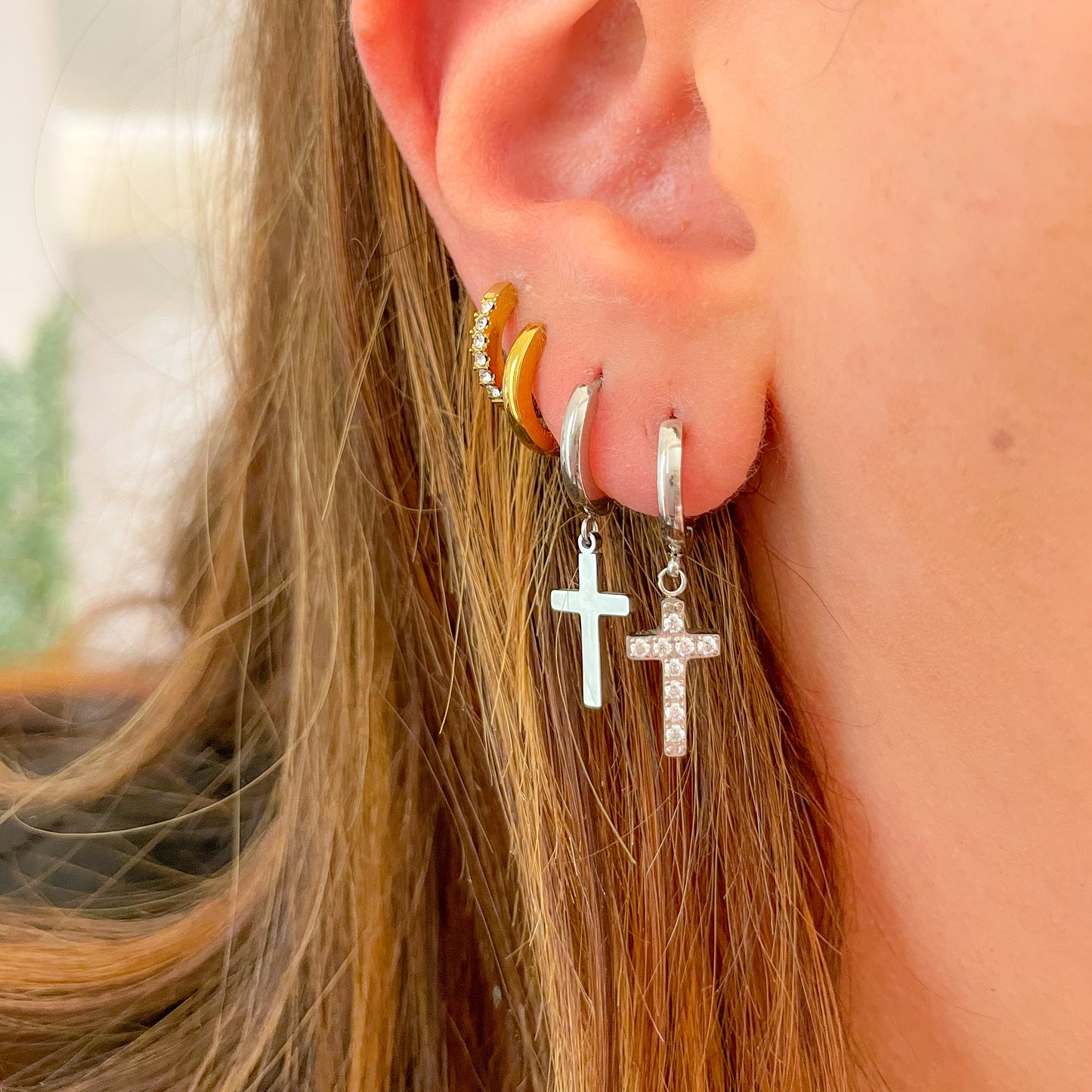 CROSS EARRING SET