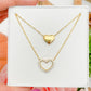 DOUBLE HEART NECKLACE SET