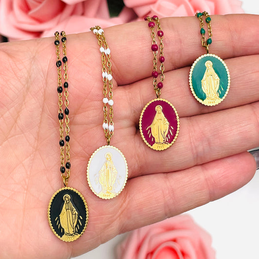 ENAMEL MADONNINA NECKLACE