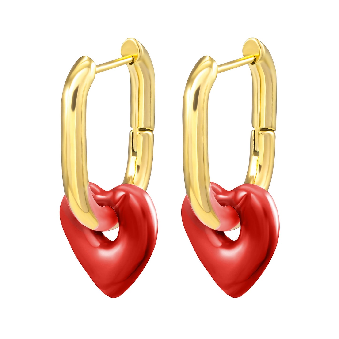 COLORED HEART EARRINGS