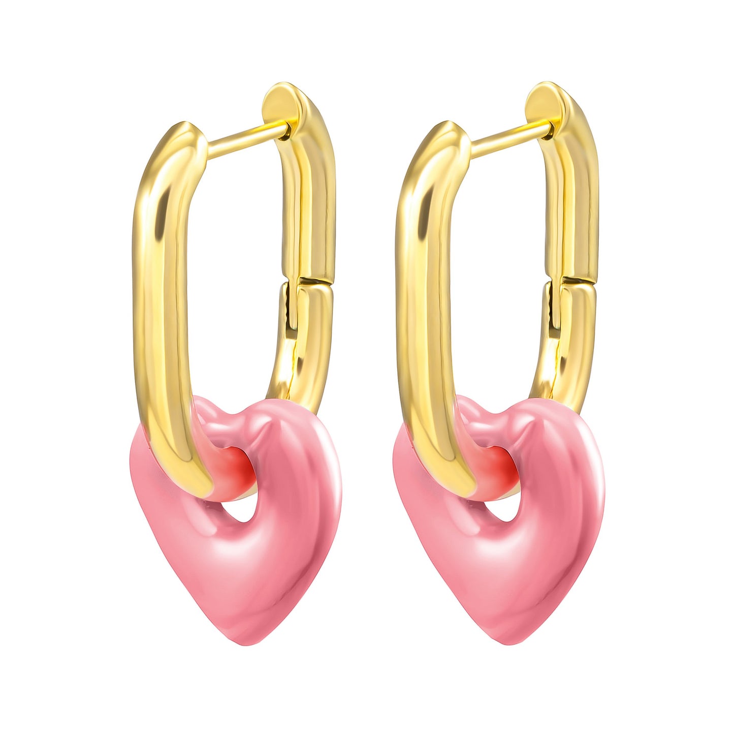 COLORED HEART EARRINGS