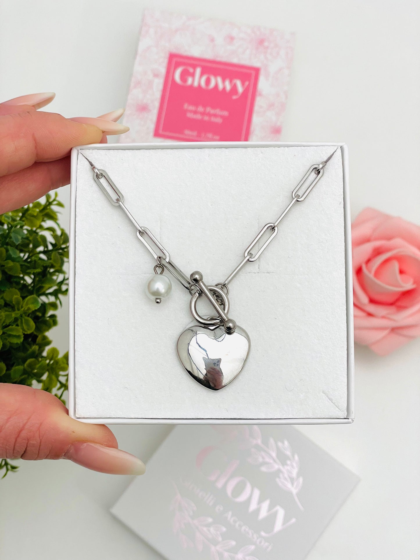 PEARL HEART CHAIN ​​NECKLACE