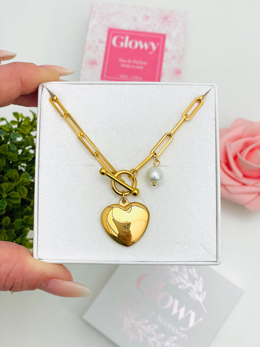 PEARL HEART CHAIN ​​NECKLACE